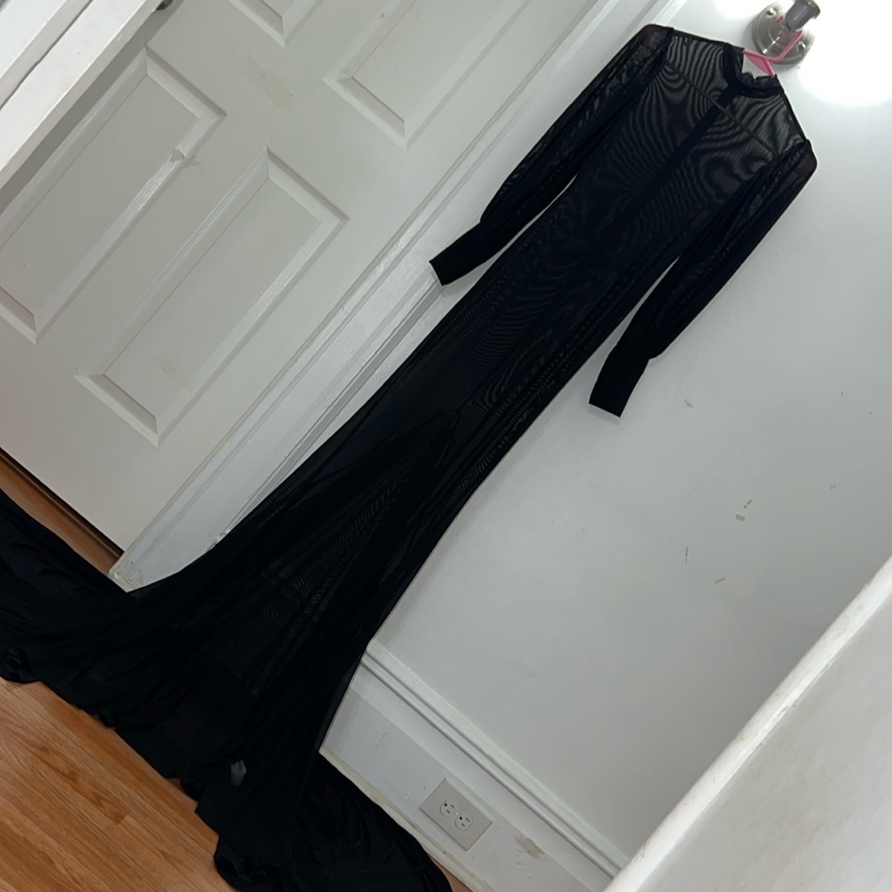 Long Sleeve Sheer Maxi Photoshoot Dress NWOT